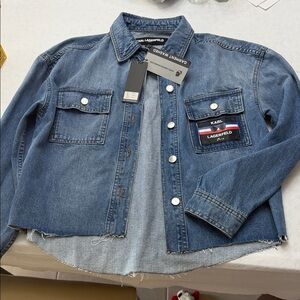 Karl Lagerfeld Classic Blue Denim Shirt